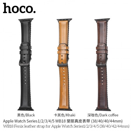 WB18 Fenix Leather Strap For Apple Watch Series 1/2/3/4/5 ( 38/40mm ) WB18 Fenix Leather Strap For Apple Watch Series 1/2/3/4/5 ( 38/40mm )